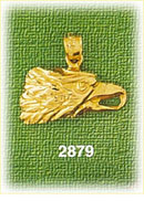 14K Gold Fierce Eagle Head Charm