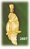 14K Gold Tropical Parrot Bird Charm