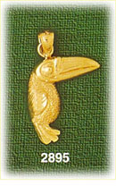 14K Gold Toucan Bird Charm
