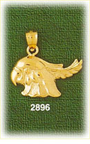 14K Gold Cockatoo Head Bird Charm