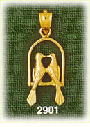 14K Gold Lovebirds Charm