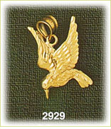 14K Gold Bird Flapping Wings Charm