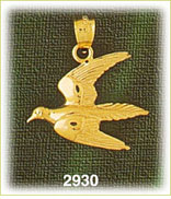 14Kt Gold Pigeon Bird Charm
