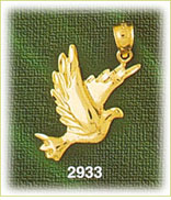14Kt Gold Dove Bird Charm