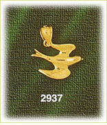 14K Gold Soaring Dove Charm