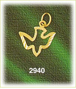 14K Gold Dove Silhouette Bird Charm