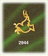 14K Gold Dove W/Olive Branch Charm