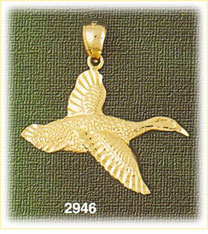 14K Gold Fowl Bird Charm