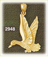 14Kt Gold Loon Bird Charm