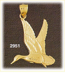 14K Gold Duck Charm