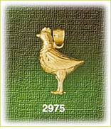 14K Gold Hen Bird Charm