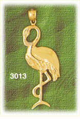 14Kt Gold Flamingo Bird Charm