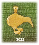 14K Gold Kiwi Bird Charm