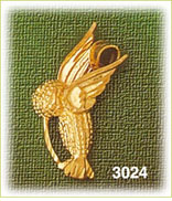 14K Gold Hummingbird Charm
