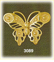 14K Gold Butterfly W/Beaded Detailing Charm