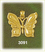 14K Gold Enchanting Butterfly Charm