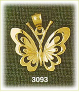 14K Gold Whimsical Butterfly Charm