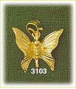 14K Polished Gold Butterfly Charm