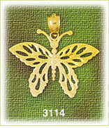 14K Gold Butterfly W/Cutout Wings Charm