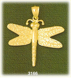14K Gold Dragonfly Charm