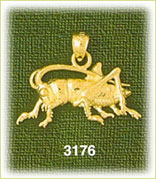 14K Gold Grasshopper Charm