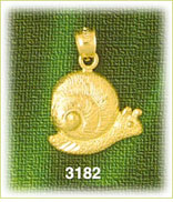 14K Gold Snail Charm