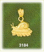 14K Gold Snail In Shell Charm