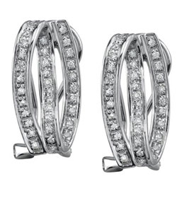 14K White Gold Diamond Earrings