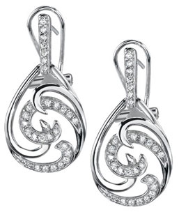 14K White Gold Teardrop Diamond Earrings