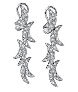 14K White Gold Designer Diamond Earrings
