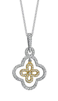 14K White & Yellow Gold Star Diamond Necklace