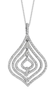 14K White Gold Diamond Teardrop Necklace