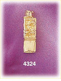 14K Yellow Gold Convertible Car w/Passengers Charm 3D