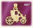 14K Yellow Gold Carriage Charm