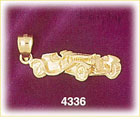 14K Yellow Gold Old Roadster Convertible Car Charm