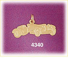 14K Yellow Gold Classic Automobile Convertible Car Charm