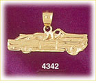 14K Yellow Gold Convertible Classic Car Charm