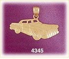 14K Yellow Gold Classic Thunderbird Car Charm
