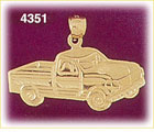 14kt yellow gold truck transportation charm