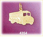 14K Yellow Gold School Bus Transportation Charm