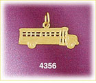 14K Yellow Gold Passenger Bus Transportation Charm