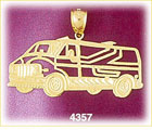 14K Yellow Gold Transporter Bus Charm