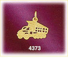 14K Yellow Gold Semi-Trailer Truck w/End Dump Charm