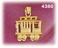 14K Yellow Gold Passenger Car Train Charm 3D