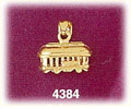 14K Yellow Gold Tram Train Charm 3D