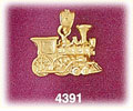 14Kt Yellow Gold Locomotive Train Charm