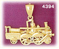14K Yellow Gold Train Transportation Charm