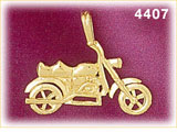 14K Yellow Gold Motorcycle Charm