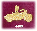 14K Yellow Gold Customized Motorcycle Charm