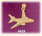 14K Yellow Gold Small Airplane Charm
